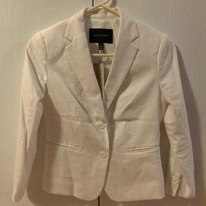 Banana Republic Stretch Linen White Blazer